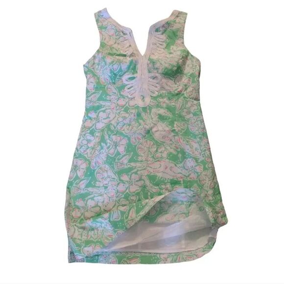 Lilly Pulitzer Y2K Discontinued Green Beach Bach Mini Janice Dress Size 6 - Picture 10 of 13